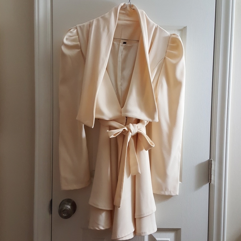 Long Sleeve Wrap Dress with Snap Buton Front
